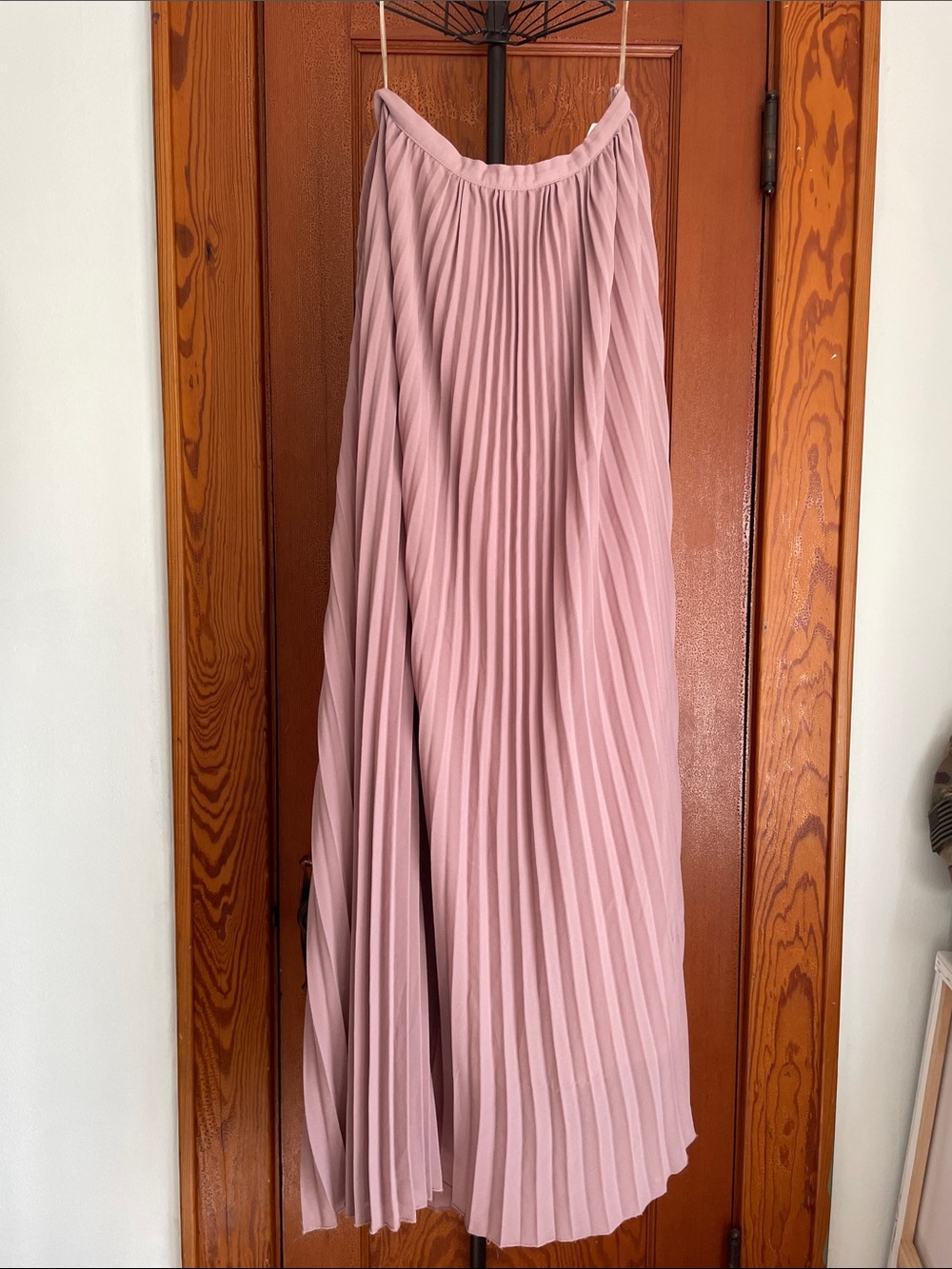 Boohoo Dusty Pink Pleated Maxi Skirt